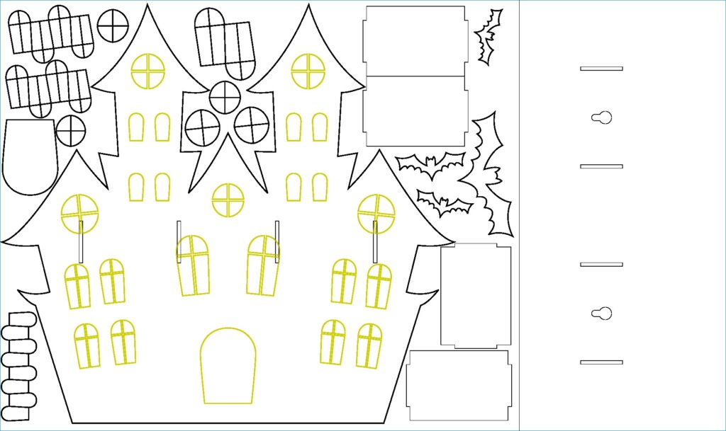 Castillo de halloween — vector para corte CNC