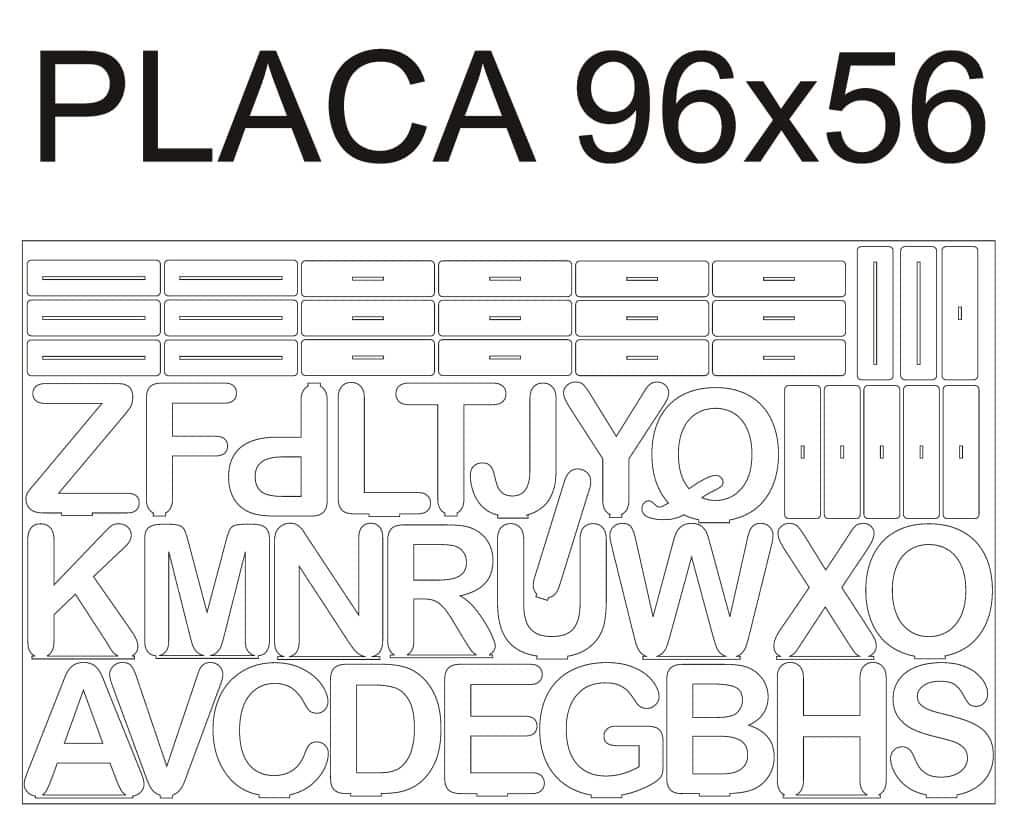 Letras del alfabeto — vector para corte CNC
