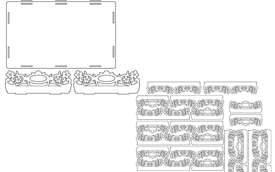 Bandeja 31x20cm de flores