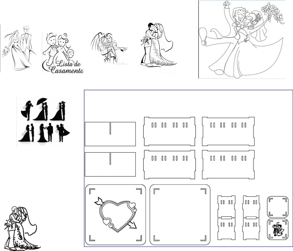 Caja con divisiones «Corazón» — vector para corte CNC