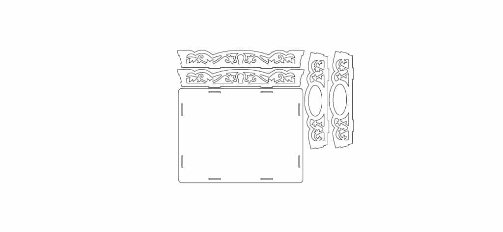 Charola 30×20 «Hojas» — vector para corte CNC