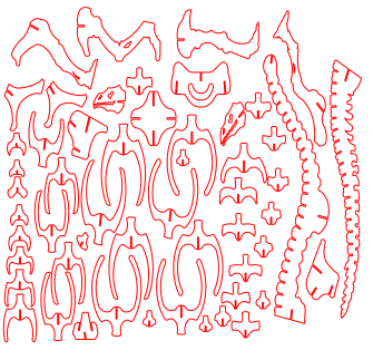 Te compartimos un vector descargable para reproducir un rompecabezas 3D de un Brontosaurio. Utiliza máquina de corte CNC para la realización de este proyecto.