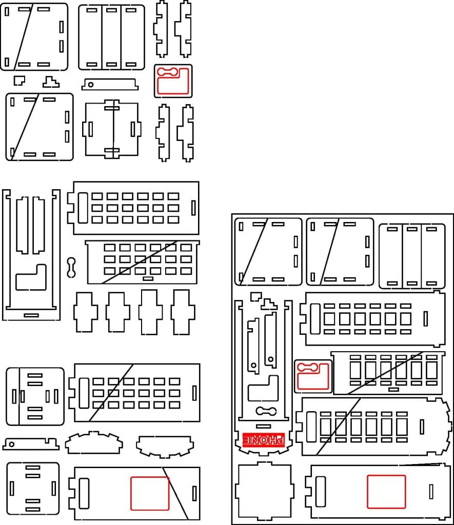 Cabina telefónica — vector para corte CNC
