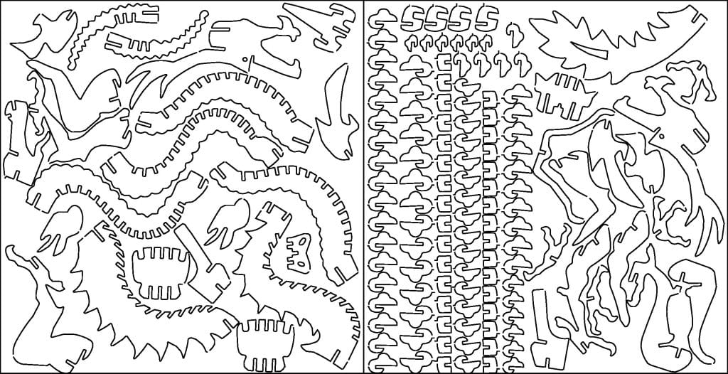 Dragón armable — vector para corte CNC
