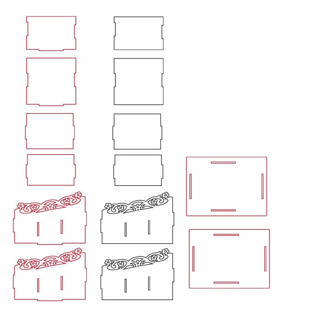 Caja porta controles de TV — vector para corte CNC