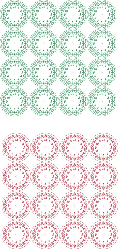 Carátula de reloj «Hojas» — vector para corte CNC