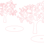 vector descargable para reproducir un árbol decorativo arce azucarero con colibríes. Utiliza tu máquina de corte CNC para la realización de este proyecto.