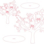 vector descargable para reproducir árbol de arce con búhos. Utiliza tu máquina de corte CNC para la realización de este proyecto.