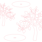 vector descargable para reproducir un árbol de hoja ovada con flores decorativas. Utiliza tu máquina de corte CNC para la realización de este proyecto.
