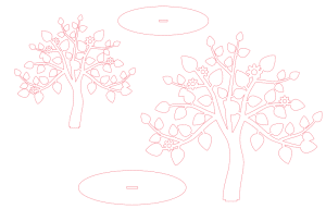 Árbol de hoja ovada con flores