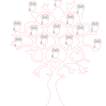 vector descargable para reproducir un árbol decorativo con búhos. Utiliza tu máquina de corte CNC para la realización de este proyecto.