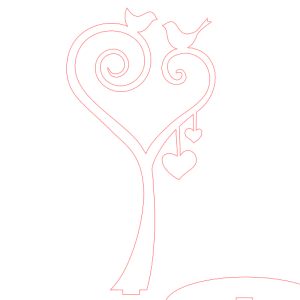 Árbol de corazón con aves