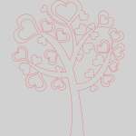 vector descargable para reproducir un árbol de corazones. Utiliza tu máquina de corte CNC para la realización de este proyecto.