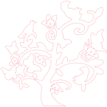 vector descargable para reproducir un árbol decorativo con mariposas. Utiliza tu máquina de corte CNC para la realización de este proyecto.