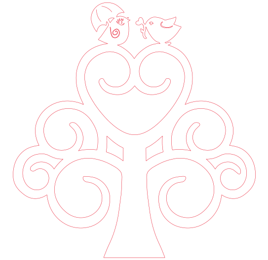 vector descargable para reproducir un árbol del amor y la amistad. Utiliza tu máquina de corte CNC para la realización de este proyecto.