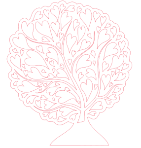 Árbol con follaje de corazones