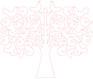 Árbol robusto con aves