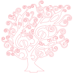 vector descargable para reproducir un árbol decorativo con notas musicales. Utiliza tu máquina de corte CNC para la realización de este proyecto.