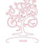 Te compartimos un vector descargable para reproducir un árbol exhibidor para aretes. Utiliza tu máquina de corte CNC para la realización de este proyecto.