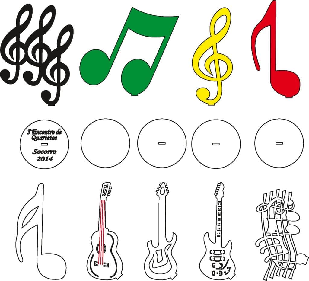Notas musicales — vector para corte CNC