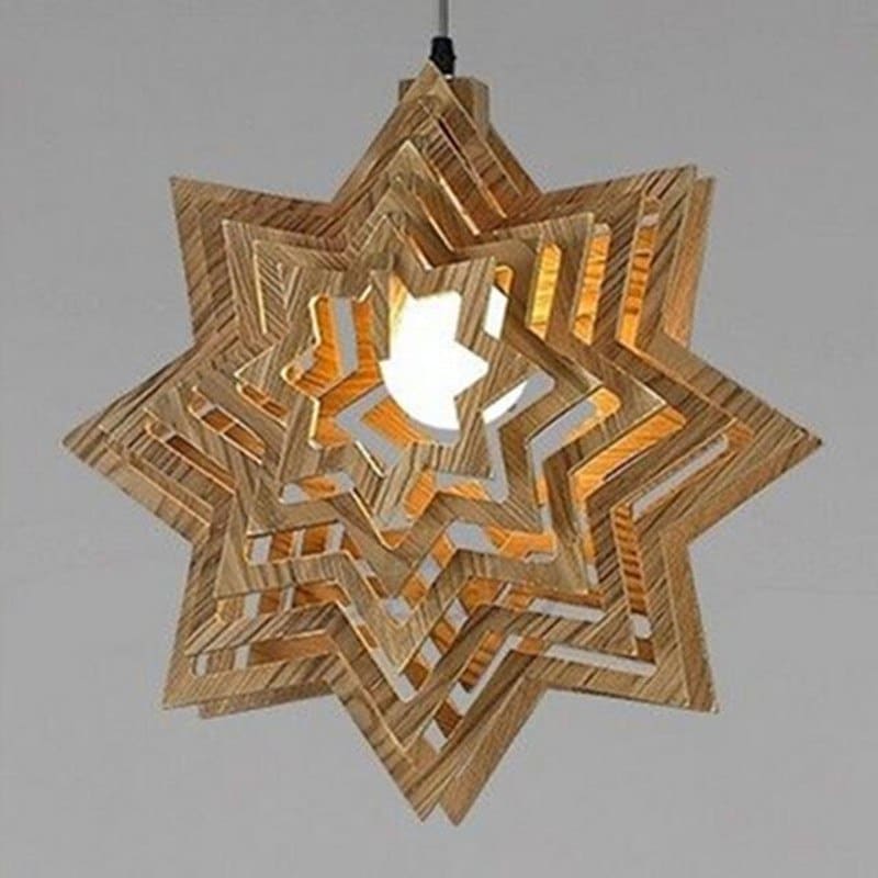 vector descargable para reproducir una lámpara en forma de estrellas. Utiliza tu máquina de corte CNC para la realización de este proyecto.