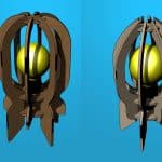 vector descargable para reproducir una lámpara en forma de cohete. Utiliza tu máquina de corte CNC para la realización de este proyecto.