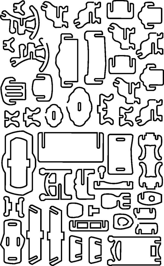Set completo de muebles miniatura — vector para corte CNC