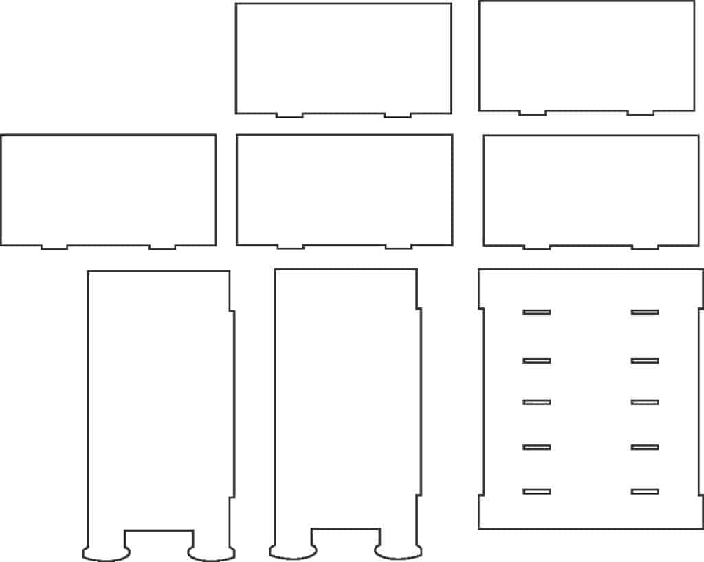 Mueble con 5 repisas — vector para corte CNC