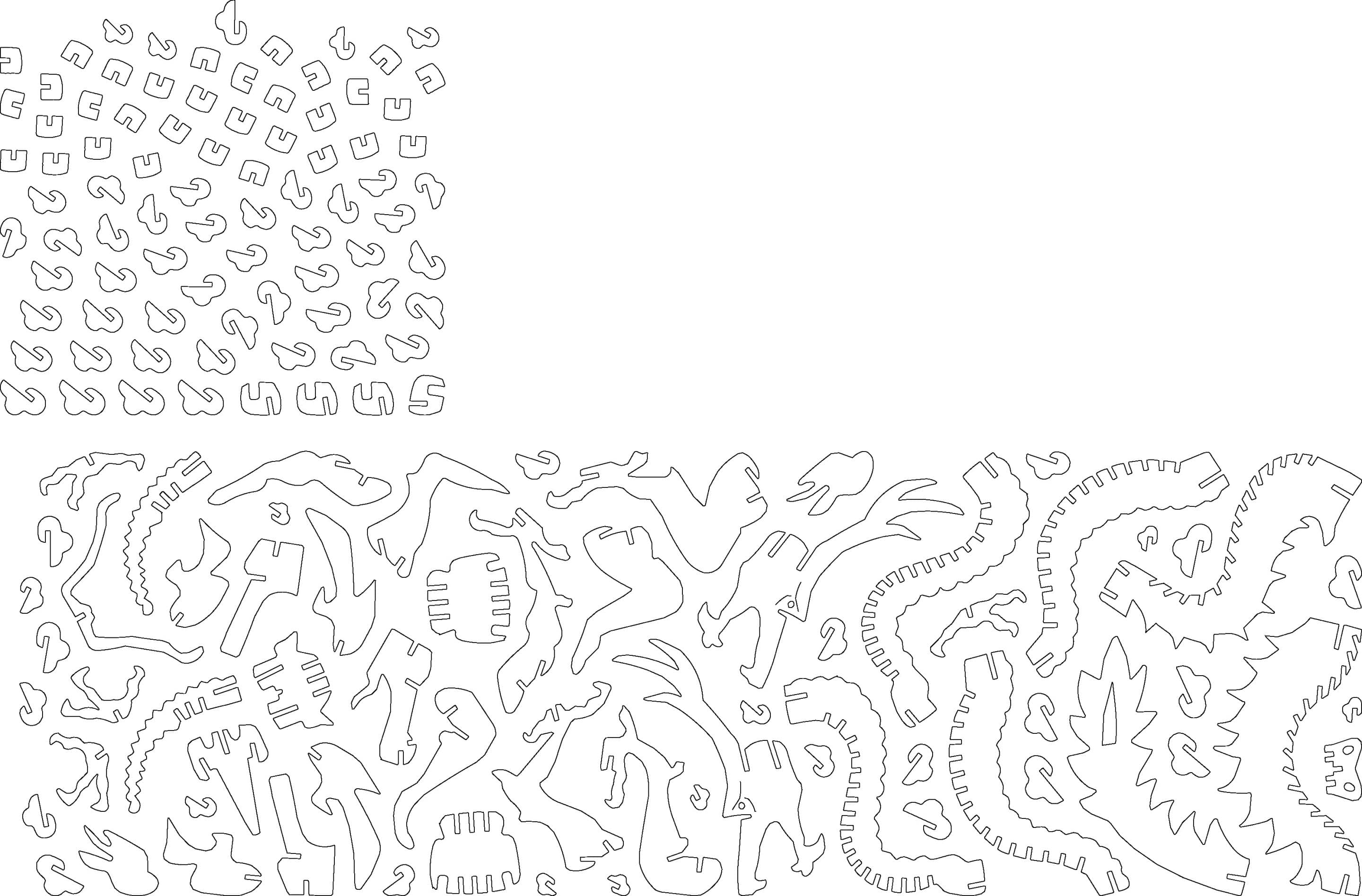 vector descargable para reproducir un dragón 3D. Utiliza tu máquina de corte CNC para la realización de este proyecto.