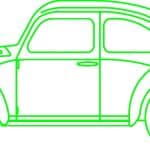 vector descargable para reproducir una figura de auto bocho. Utiliza tu máquina de corte CNC para la realización de este proyecto.