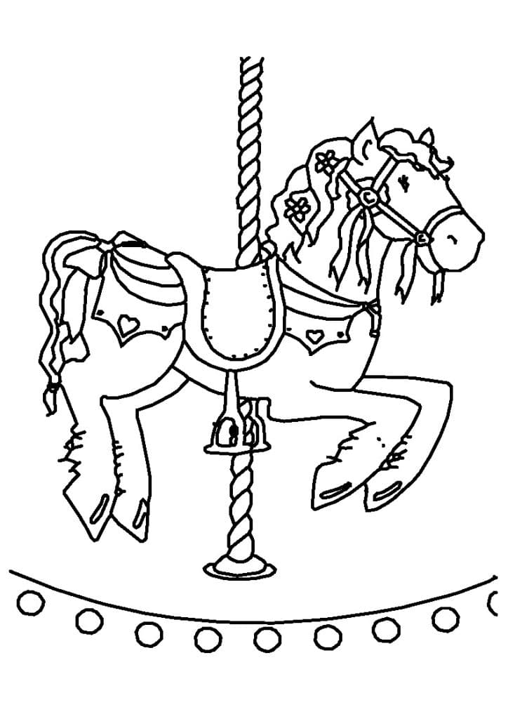 Caballo de carrusel — vector para corte CNC
