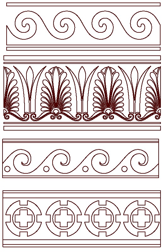 vector descargable para reproducir unas cenefas decorativas. Utiliza tu máquina de corte CNC para la realización de este proyecto.