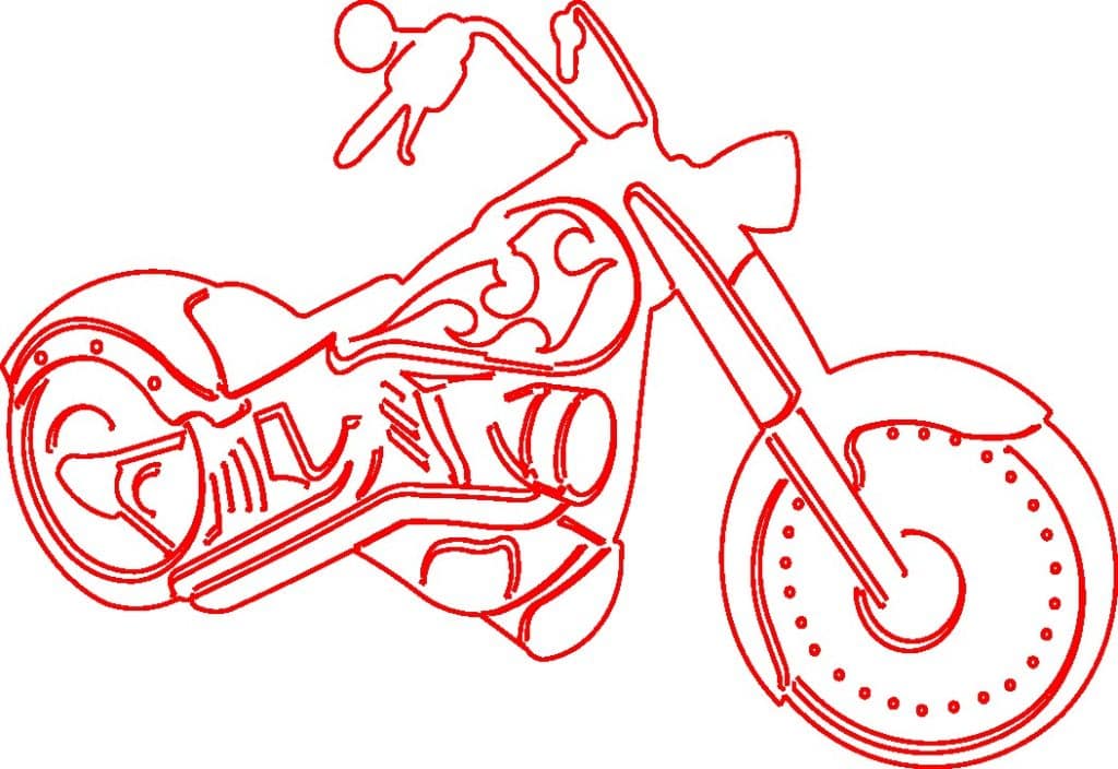 Motocicleta chopper — vector para corte CNC