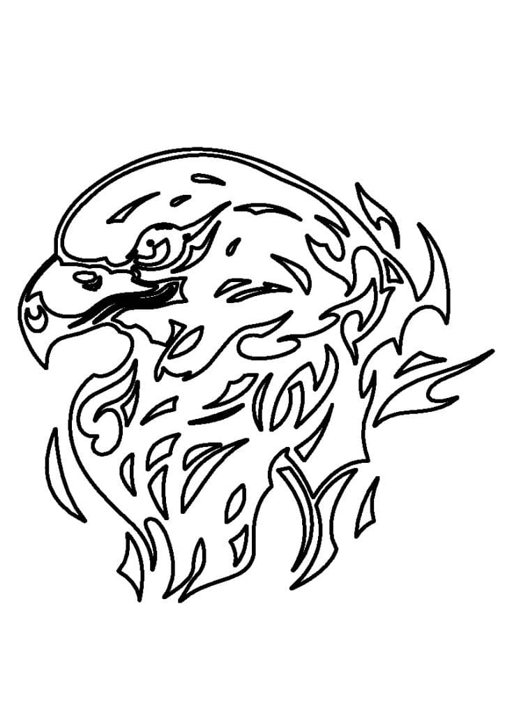 Águila en flamas — vector para corte CNC