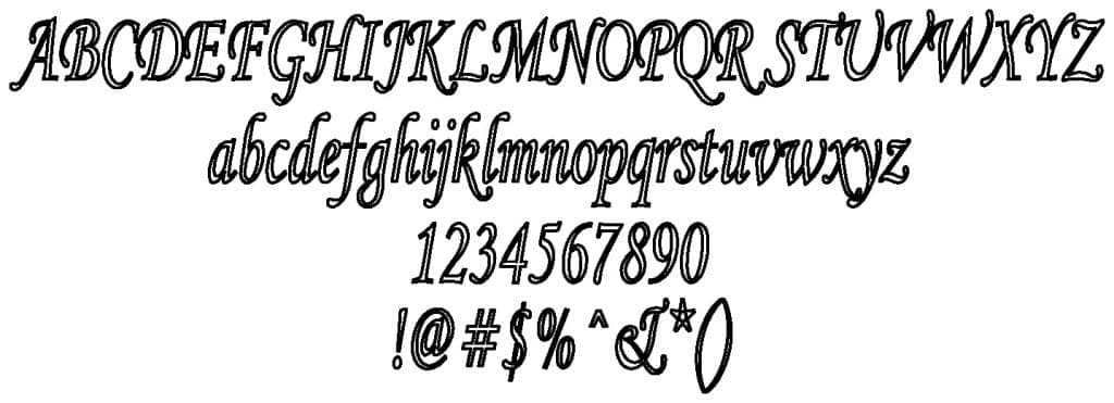 Abecedario de letras cursivas — vector para corte CNC
