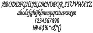 Abecedario de letras cursivas
