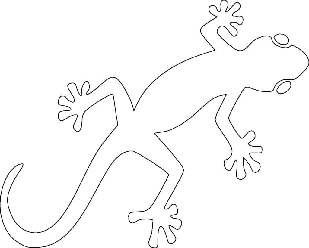 Silueta gecko — vector para corte CNC