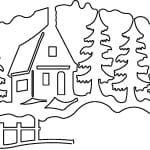 vector descargable para reproducir un paisaje invernal. Utiliza tu máquina de corte CNC para la realización de este proyecto.