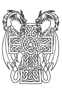 Cruz Celta con dragón