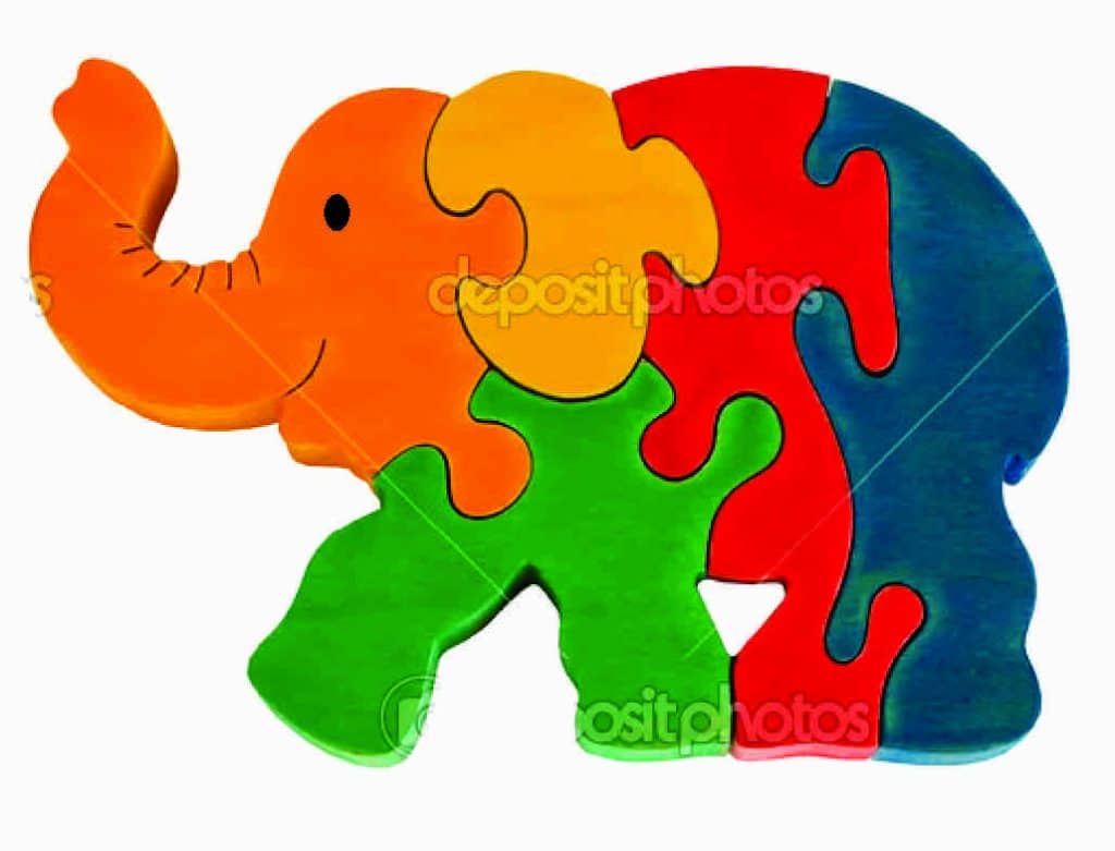 ROMPECABEZAS DE ELEFANTE 5 — vector para corte CNC