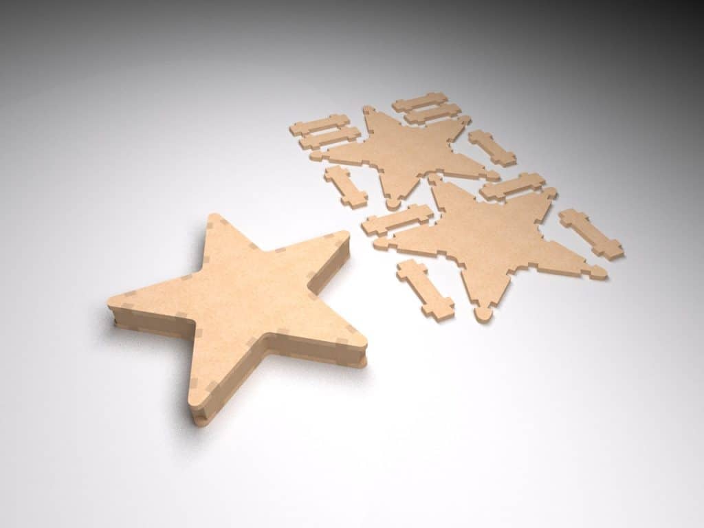 Estrella 3D — vector para corte CNC