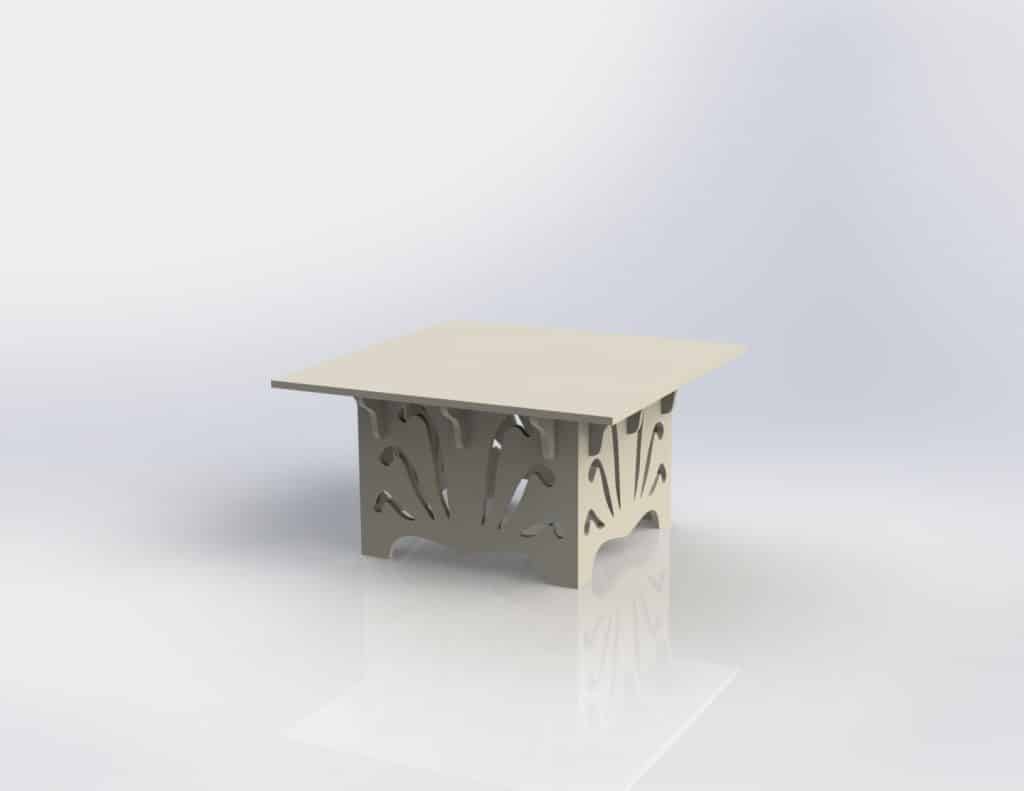 Mesa de centro cuadrada — vector para corte CNC