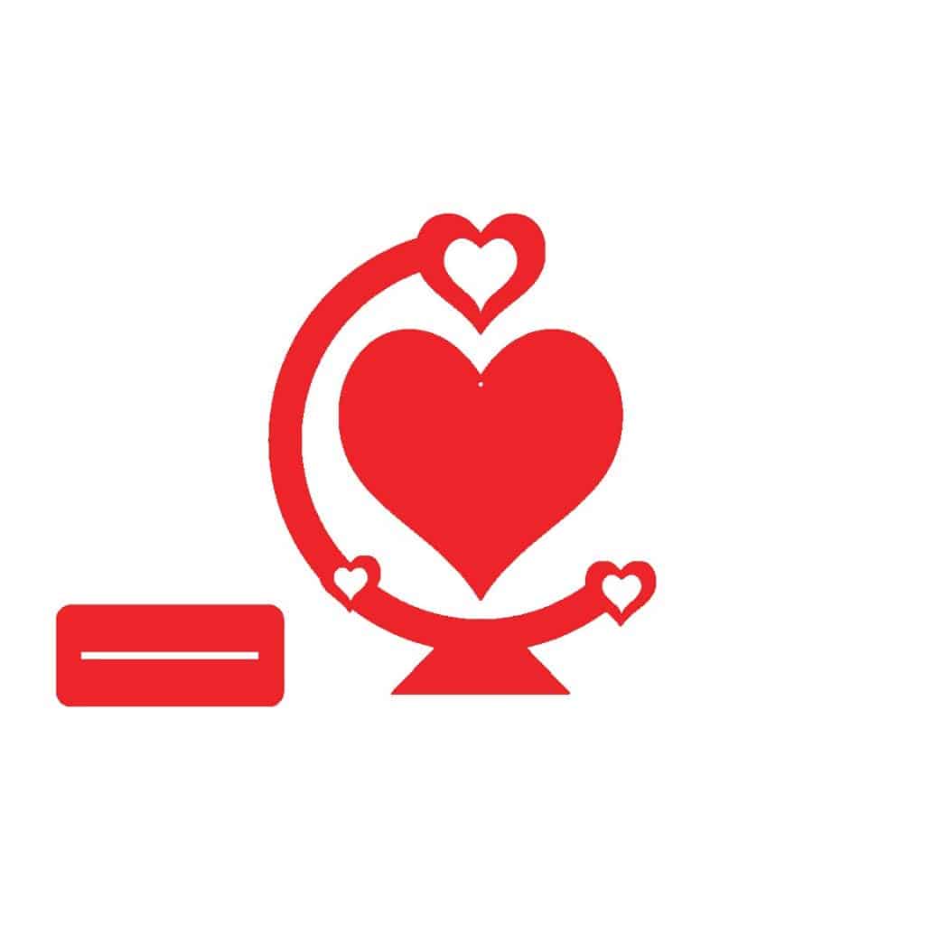 Corazón colgado — vector para corte CNC