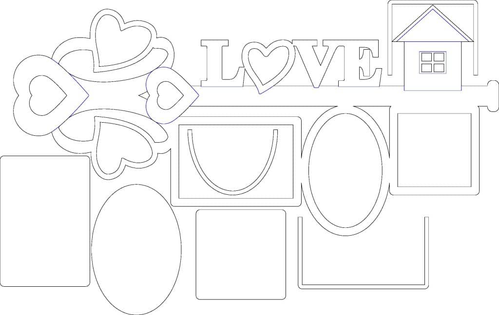 PORTA RETRATO LLAVE LOVE — vector para corte CNC