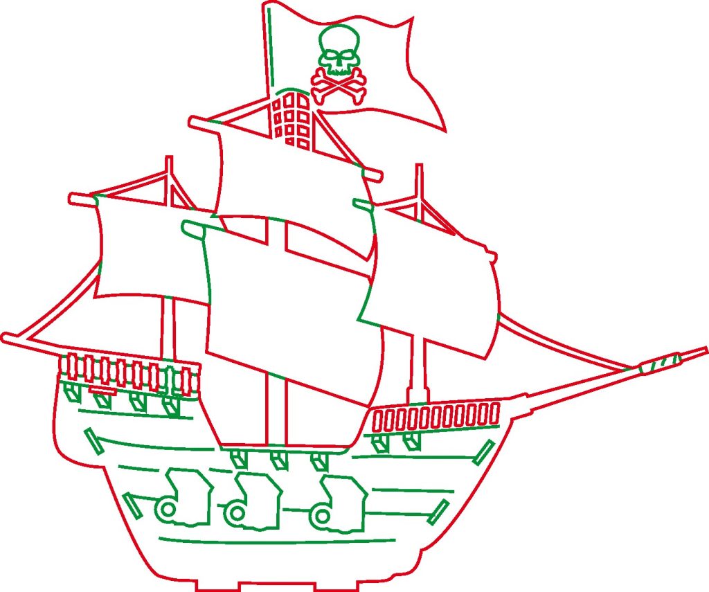 Barco Pirata — vector para corte CNC