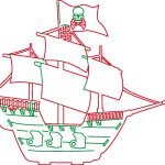 Barco Pirata - Vector descarganle para corte CNC y grabado laser gratis | Stanser