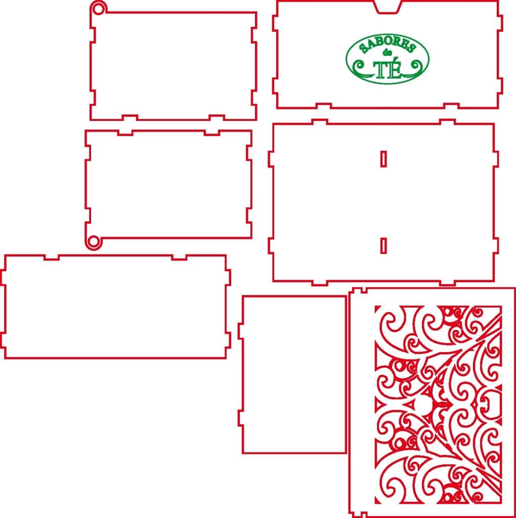 Caja de Té grande — vector para corte CNC