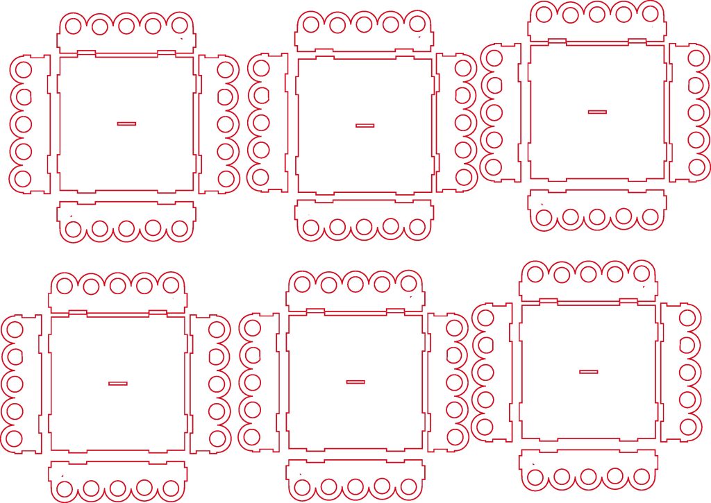 Cajas apilables para candy bar — vector para corte CNC