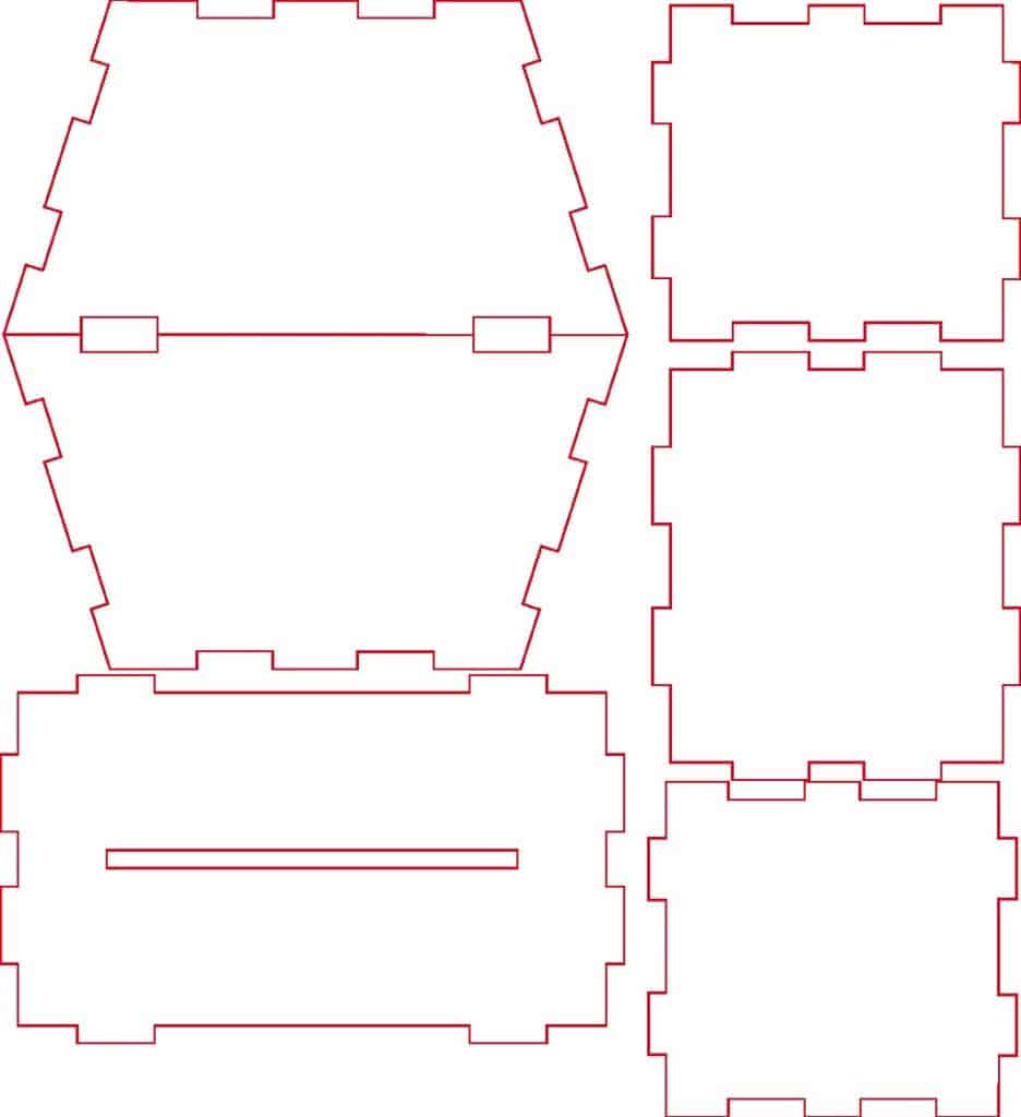 Alcancía «Trapecio» — vector para corte CNC