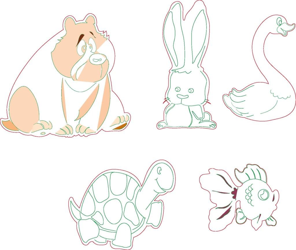 Apliques de animales — vector para corte CNC